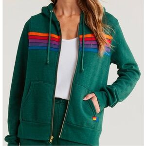 Limited Edition*** oversized Aviator Nation Green Zip Up